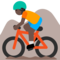 Person Mountain Biking - Black emoji on Google
